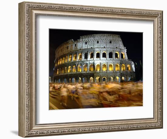 Runners Make Their Way Past the Colosseum in Rome-null-Framed Photographic Print