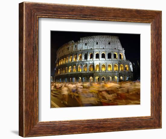 Runners Make Their Way Past the Colosseum in Rome-null-Framed Photographic Print