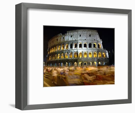 Runners Make Their Way Past the Colosseum in Rome-null-Framed Photographic Print