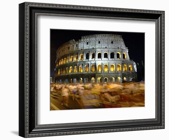 Runners Make Their Way Past the Colosseum in Rome-null-Framed Photographic Print