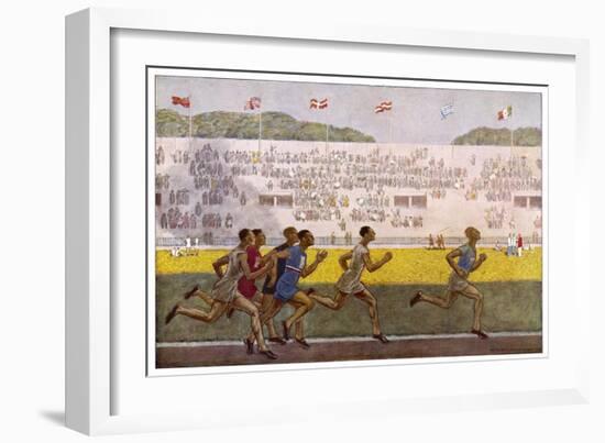 Runners on the Track-Georges Leroux-Framed Art Print