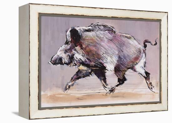 Running Boar, 1999-Mark Adlington-Framed Premier Image Canvas