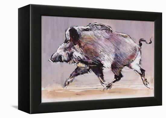 Running Boar, 1999-Mark Adlington-Framed Premier Image Canvas