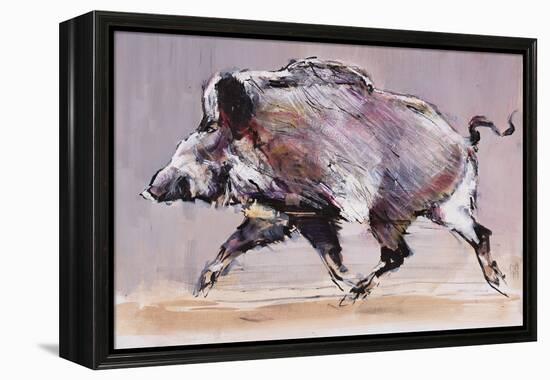 Running Boar, 1999-Mark Adlington-Framed Premier Image Canvas