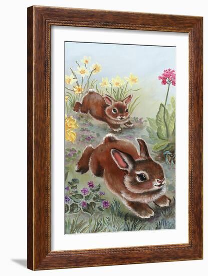 Running Bunnies-Judy Mastrangelo-Framed Giclee Print