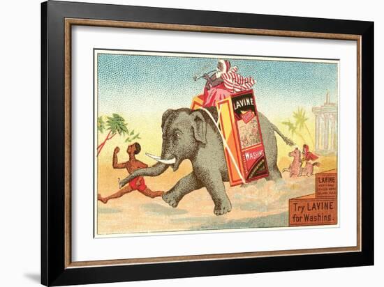 Running Elephant-null-Framed Art Print