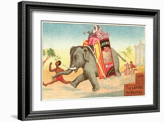 Running Elephant-null-Framed Art Print