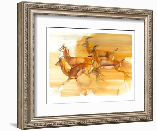 Running Gazelles, 2010-Mark Adlington-Framed Giclee Print