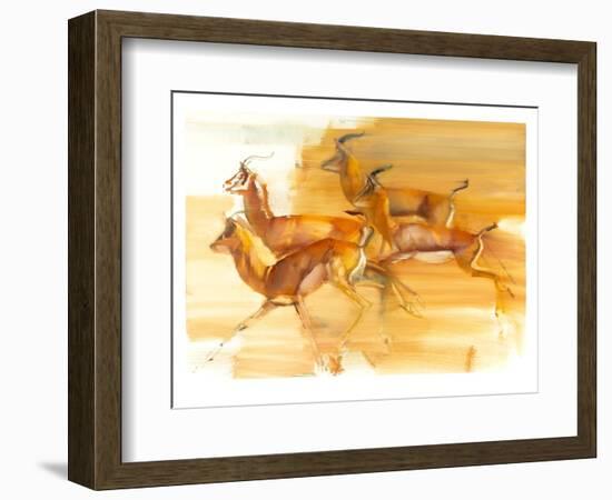 Running Gazelles, 2010-Mark Adlington-Framed Giclee Print