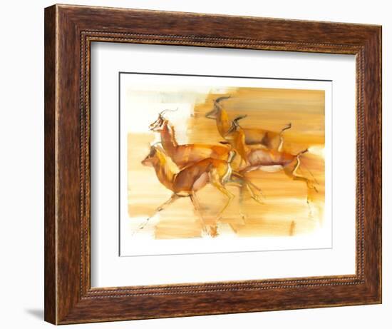 Running Gazelles, 2010-Mark Adlington-Framed Giclee Print