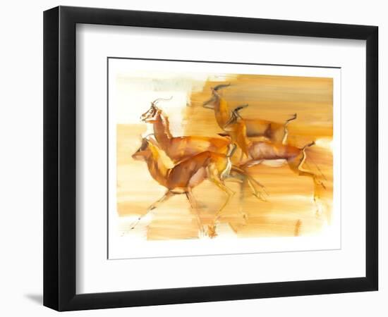 Running Gazelles, 2010-Mark Adlington-Framed Giclee Print