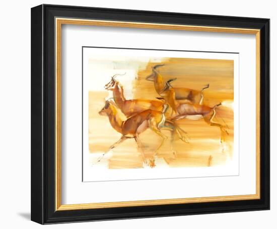 Running Gazelles, 2010-Mark Adlington-Framed Giclee Print