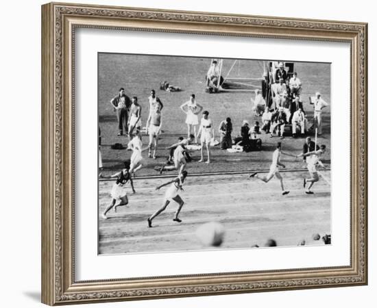 Running in the 1932 Olympics in Los Angeles-null-Framed Photographic Print