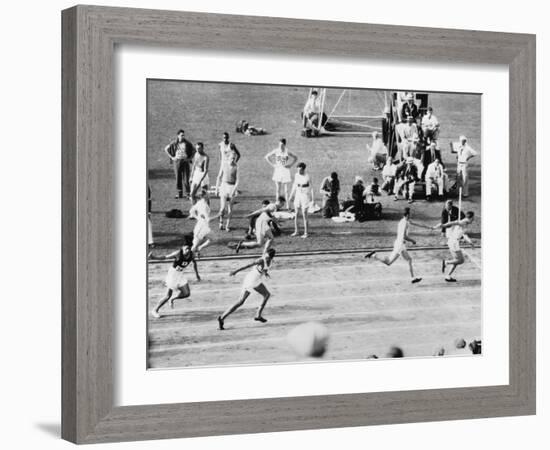 Running in the 1932 Olympics in Los Angeles-null-Framed Photographic Print