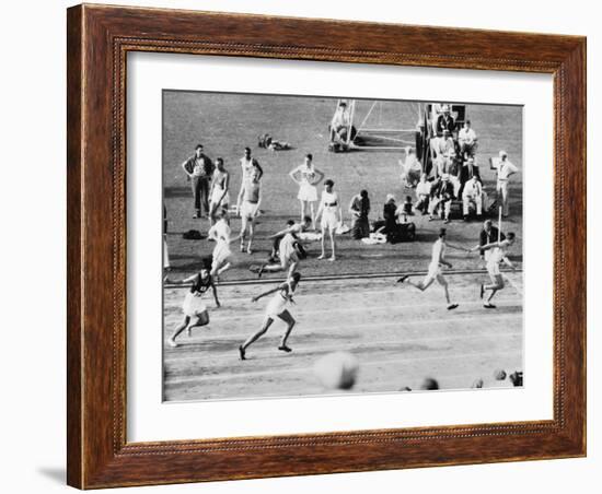 Running in the 1932 Olympics in Los Angeles-null-Framed Photographic Print