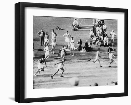 Running in the 1932 Olympics in Los Angeles-null-Framed Photographic Print