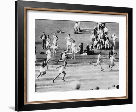 Running in the 1932 Olympics in Los Angeles-null-Framed Photographic Print