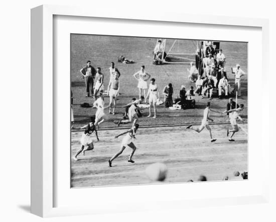 Running in the 1932 Olympics in Los Angeles-null-Framed Photographic Print