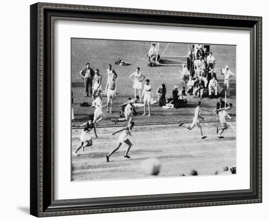 Running in the 1932 Olympics in Los Angeles-null-Framed Photographic Print