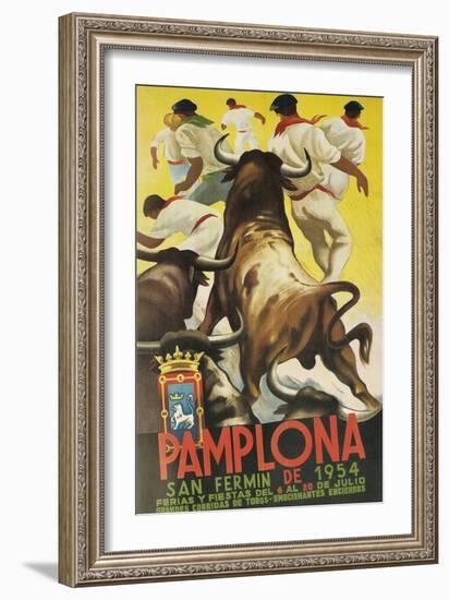 Running of the Bulls, Pamplona, Spain-Found Image Press-Framed Giclee Print