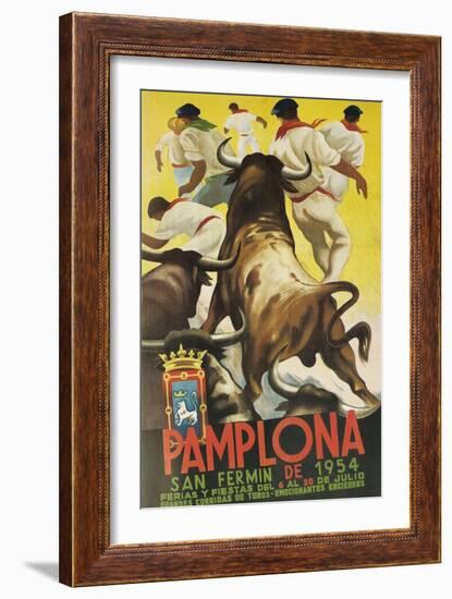 Running of the Bulls, Pamplona, Spain-Found Image Press-Framed Giclee Print