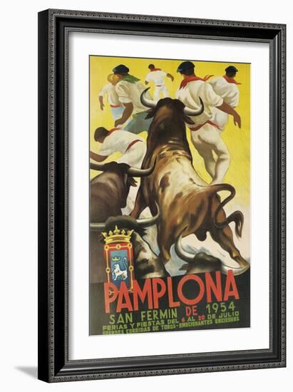 Running of the Bulls, Pamplona, Spain-Found Image Press-Framed Giclee Print