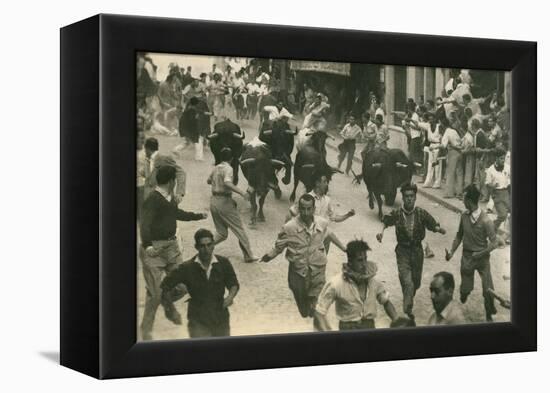 Running of the Bulls, Pamplona, Spain-null-Framed Stretched Canvas