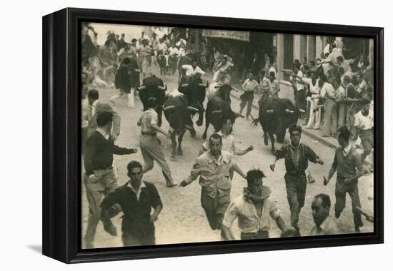Running of the Bulls, Pamplona, Spain-null-Framed Stretched Canvas
