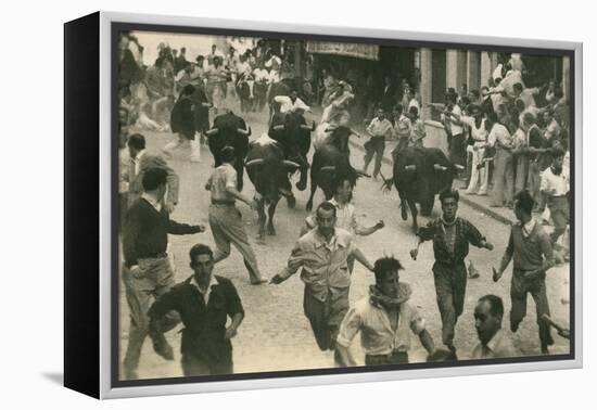 Running of the Bulls, Pamplona, Spain-null-Framed Stretched Canvas