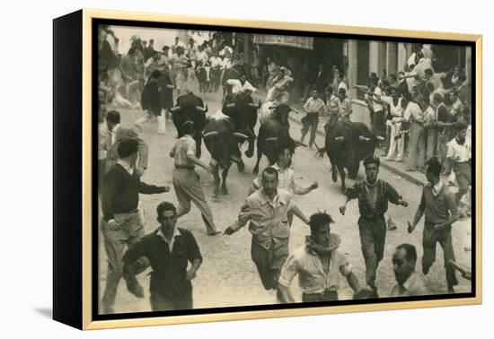 Running of the Bulls, Pamplona, Spain-null-Framed Stretched Canvas