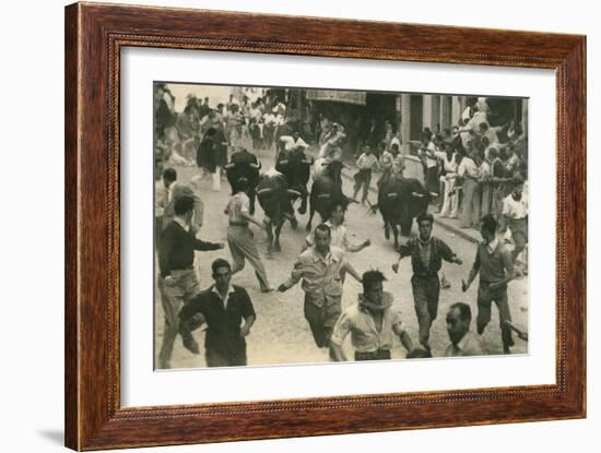 Running of the Bulls, Pamplona, Spain-null-Framed Art Print