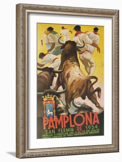 Running of the Bulls, Pamplona, Spain-null-Framed Art Print