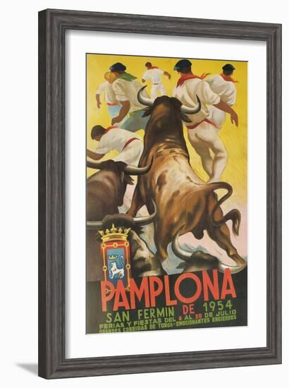 Running of the Bulls, Pamplona, Spain-null-Framed Art Print