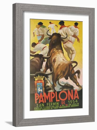 Running of the Bulls, Pamplona, Spain-null-Framed Art Print