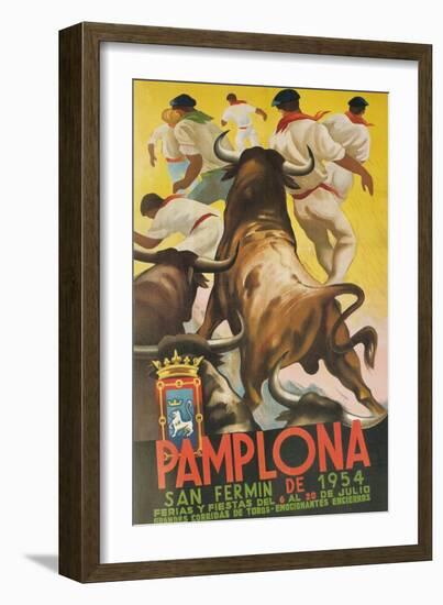 Running of the Bulls, Pamplona, Spain-null-Framed Art Print