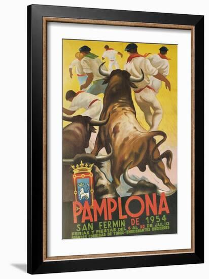 Running of the Bulls, Pamplona, Spain-null-Framed Art Print