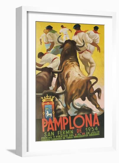 Running of the Bulls, Pamplona, Spain-null-Framed Art Print