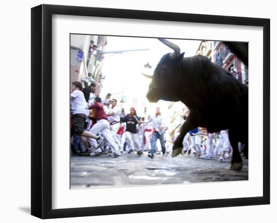 Running of the Bulls, San Fermin Festival, Pamplona, Navarra, Spain, Europe-Marco Cristofori-Framed Photographic Print