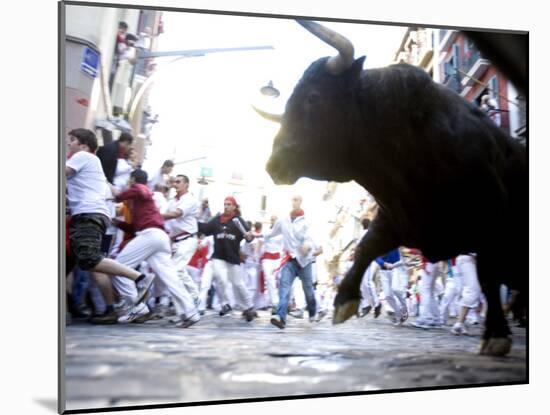 Running of the Bulls, San Fermin Festival, Pamplona, Navarra, Spain, Europe-Marco Cristofori-Mounted Photographic Print