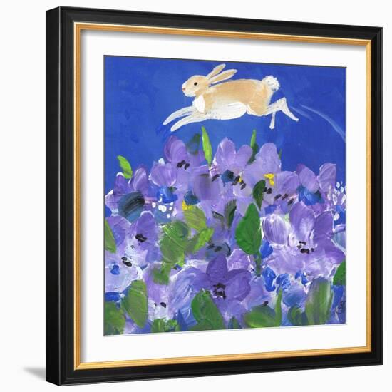 Running Rabbit-sylvia pimental-Framed Art Print