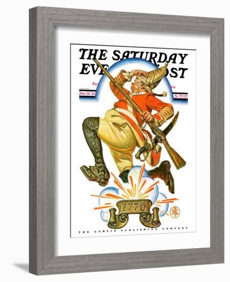 "Running Redcoat," Saturday Evening Post Cover, June 28, 1930-Joseph Christian Leyendecker-Framed Giclee Print