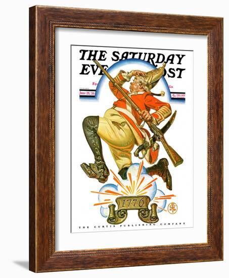 "Running Redcoat," Saturday Evening Post Cover, June 28, 1930-Joseph Christian Leyendecker-Framed Giclee Print
