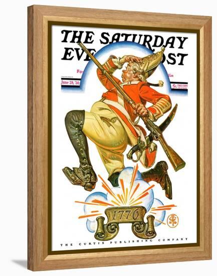 "Running Redcoat," Saturday Evening Post Cover, June 28, 1930-Joseph Christian Leyendecker-Framed Premier Image Canvas