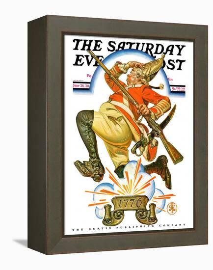 "Running Redcoat," Saturday Evening Post Cover, June 28, 1930-Joseph Christian Leyendecker-Framed Premier Image Canvas