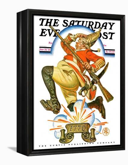 "Running Redcoat," Saturday Evening Post Cover, June 28, 1930-Joseph Christian Leyendecker-Framed Premier Image Canvas