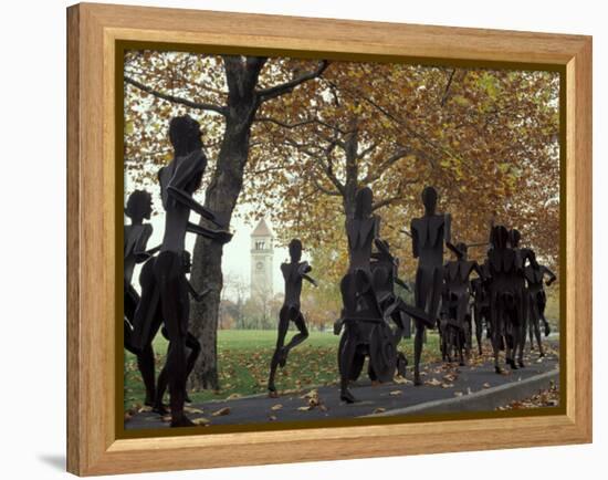 Running Sculptures Commemorating the Lilac Bloomsday Run, Spokane, Washington, USA-Jamie & Judy Wild-Framed Premier Image Canvas