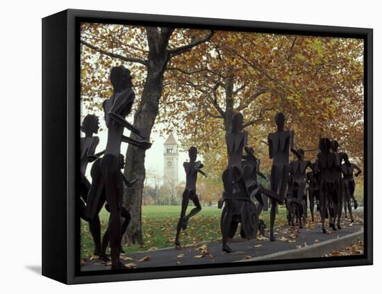 Running Sculptures Commemorating the Lilac Bloomsday Run, Spokane, Washington, USA-Jamie & Judy Wild-Framed Premier Image Canvas