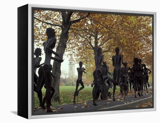 Running Sculptures Commemorating the Lilac Bloomsday Run, Spokane, Washington, USA-Jamie & Judy Wild-Framed Premier Image Canvas