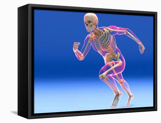 Running Skeleton In Body, Artwork-Roger Harris-Framed Premier Image Canvas