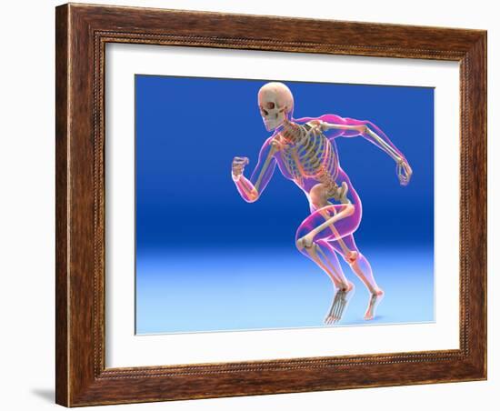 Running Skeleton In Body, Artwork-Roger Harris-Framed Photographic Print